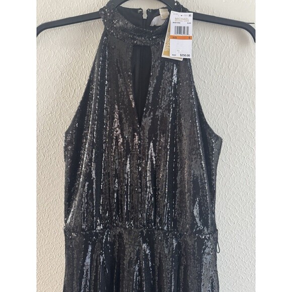 Michael Kors Sequined Halter Neck Jumpsuit classy sparkle party SZ small NO BELT - Picture 8 of 15